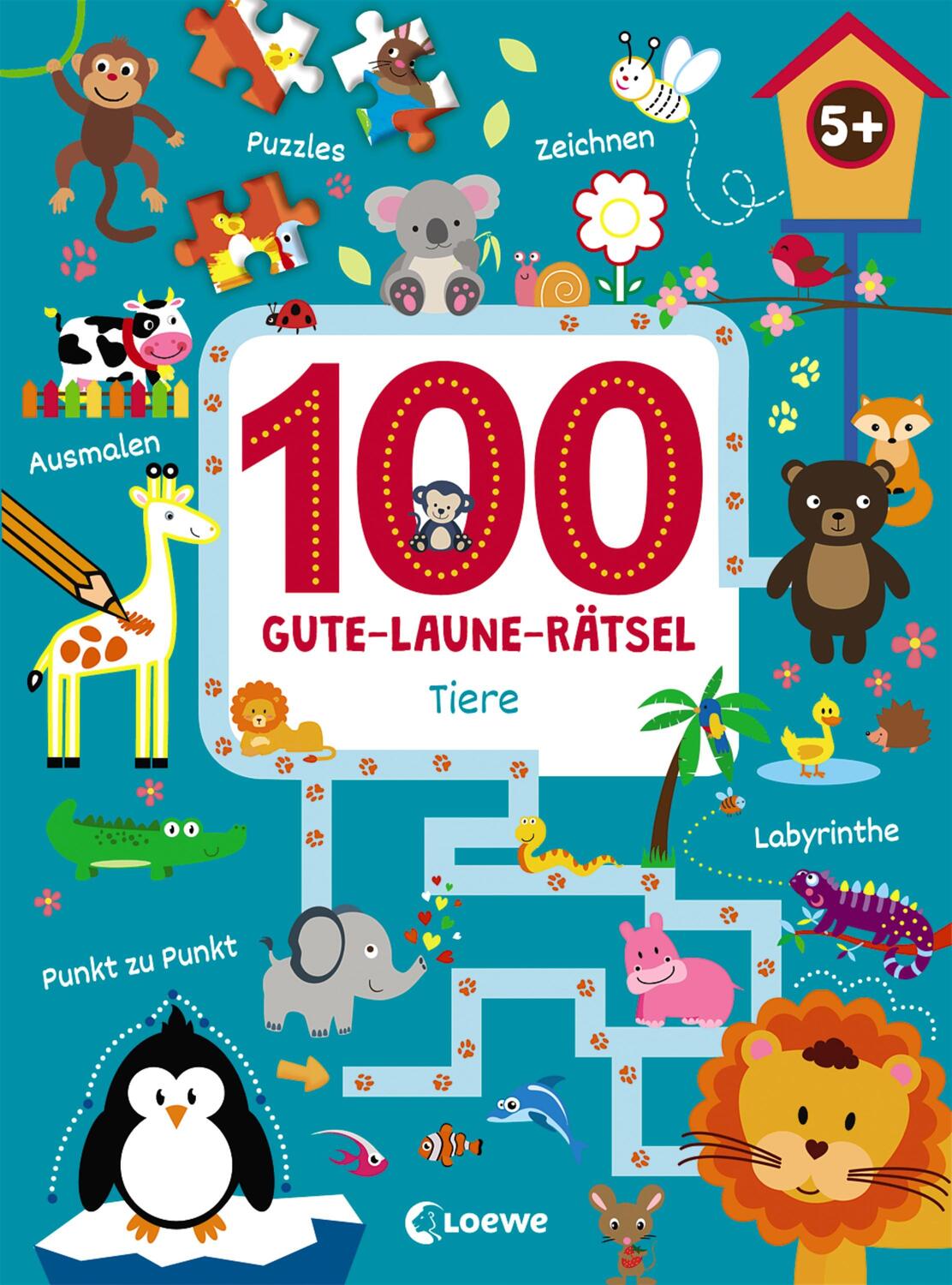Cover: 9783743202238 | 100 Gute-Laune-Rätsel - Tiere | Lernspiele für Kinder ab 5 Jahre