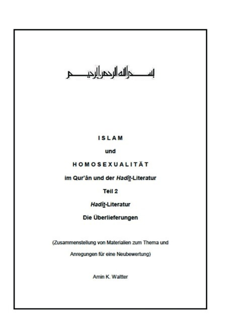 Cover: 9783732309870 | Islam und Homosexualität im Qur'ân und der Hadît-Literatur | Waltter