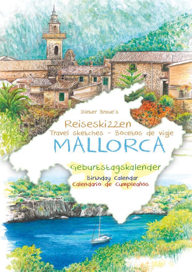 Cover: 9783925605291 | Geburtstagskalender Mallorca | Illustrierte Reiseskizzen von D. Braue
