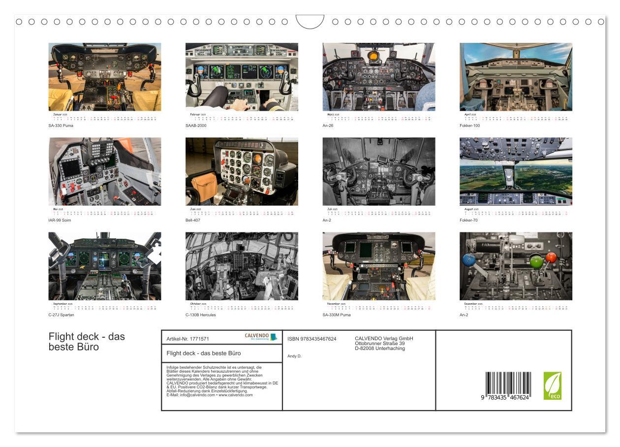 Bild: 9783435467624 | Flight deck - das beste Büro (Wandkalender 2025 DIN A3 quer),...