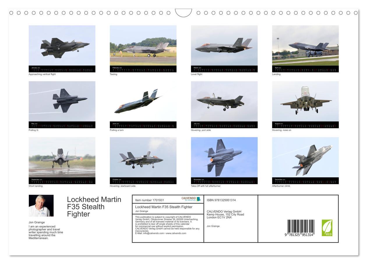 Bild: 9781325951314 | Lockheed Martin F35 Stealth Fighter (Wall Calendar 2025 DIN A3...