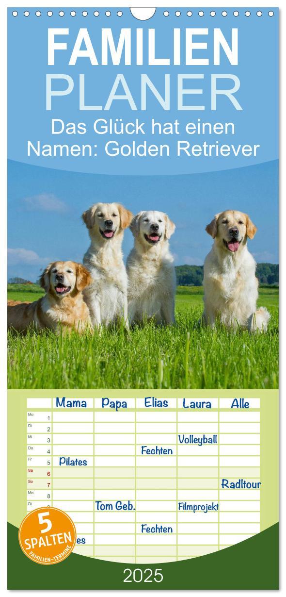 Cover: 9783457111888 | Familienplaner 2025 - Das Glück hat einen Namen - Golden Retriever...