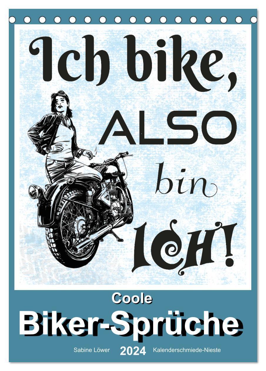 Cover: 9783675794771 | Coole Biker-Sprüche (Tischkalender 2024 DIN A5 hoch), CALVENDO...