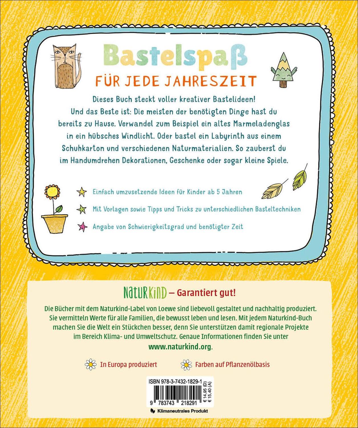 Rückseite: 9783743218291 | Mein Bastelbuch fürs ganze Jahr | Manou Wahler (u. a.) | Buch | 128 S.