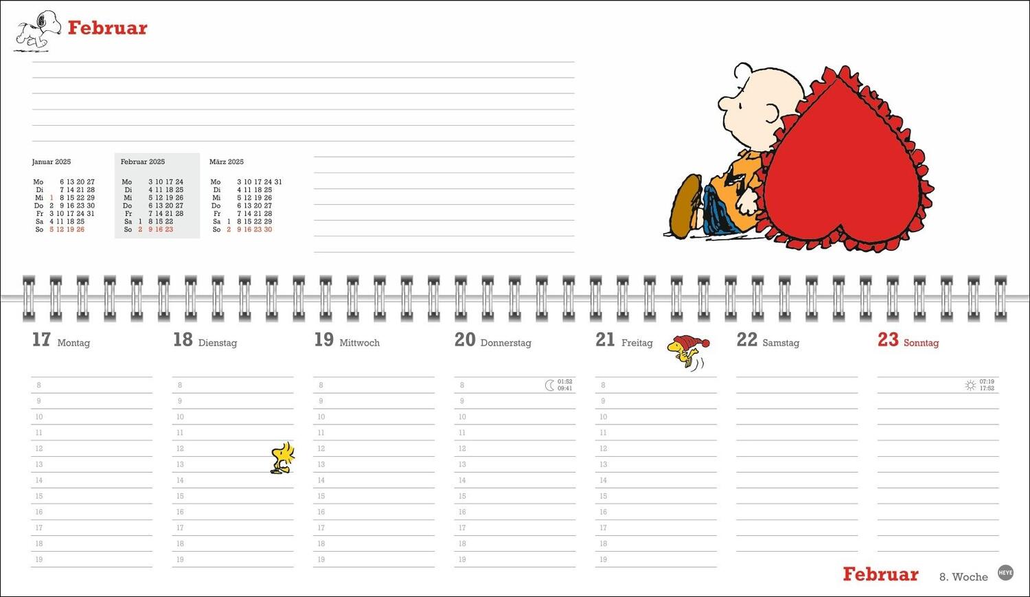 Bild: 9783756406555 | Peanuts Wochenquerplaner 2025 | Heye | Kalender | Spiralbindung | 2025