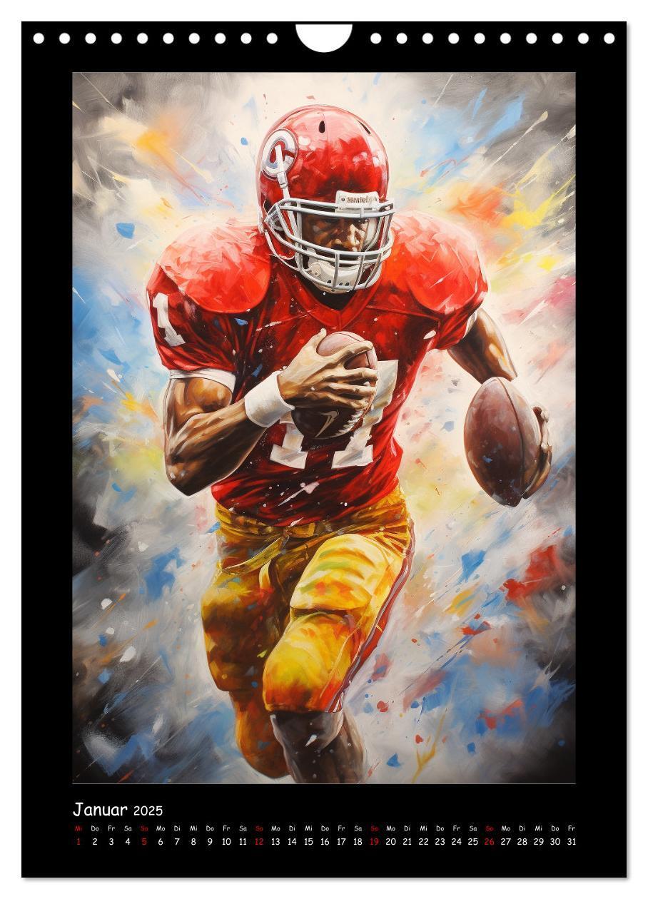 Bild: 9783435860173 | American Football. Paintings (Wandkalender 2025 DIN A4 hoch),...