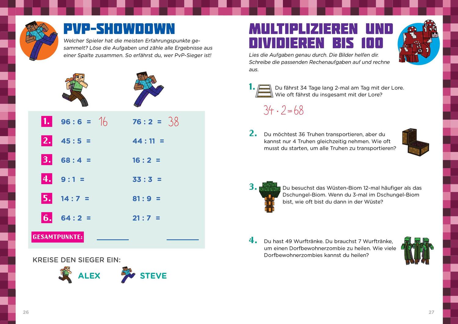 Bild: 9783743205994 | Mathe für Minecrafter - Textaufgaben 3. und 4. Klasse | Taschenbuch