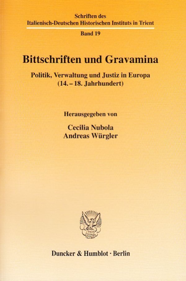 Cover: 9783428118496 | Bittschriften und Gravamina. | Cecilia Nubola (u. a.) | Taschenbuch