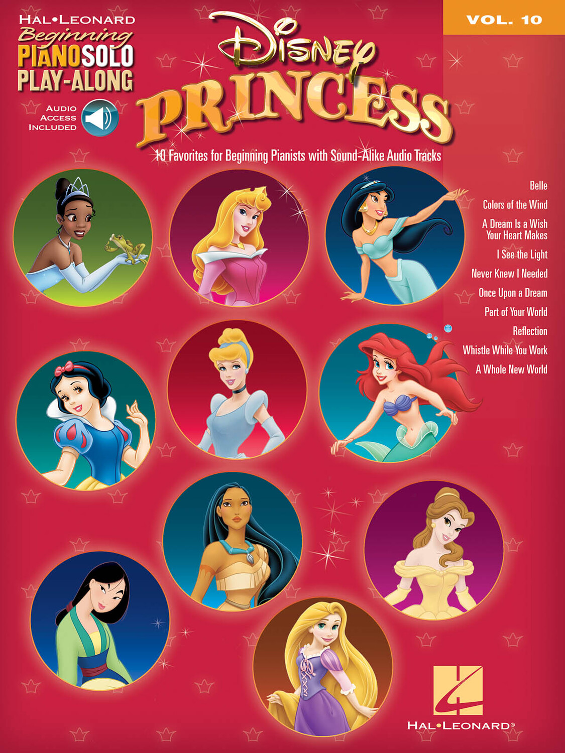 Cover: 884088881641 | Disney Princess | Beginning Piano Solo Play-Along Volume 10 | 2013