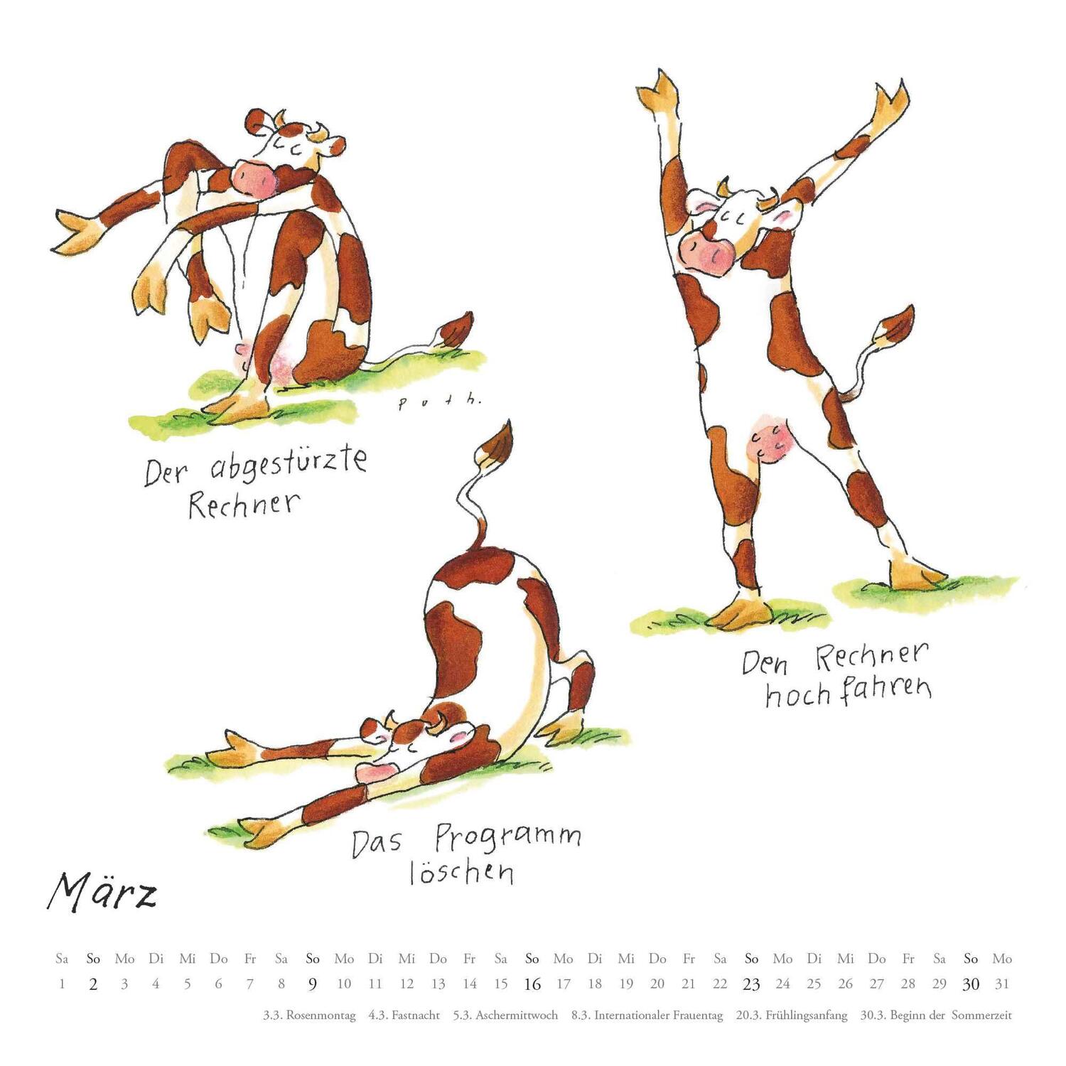 Bild: 4250809653037 | Mit den Yoga-Kühen durchs Jahr 2025 - Wandkalender - Quadratformat...