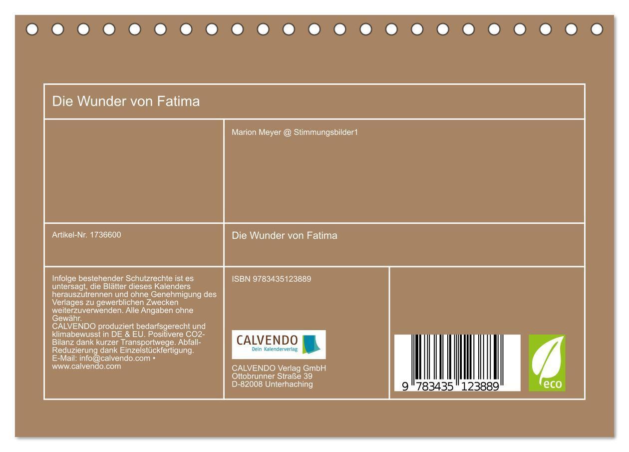 Bild: 9783435123889 | Die Wunder von Fatima (Tischkalender 2025 DIN A5 quer), CALVENDO...