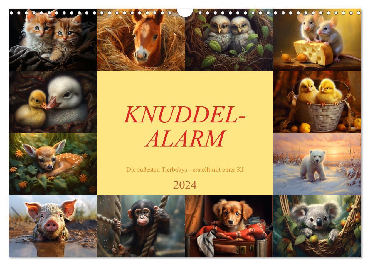 Cover: 9783383665110 | Knuddel-Alarm (Wandkalender 2024 DIN A3 quer), CALVENDO Monatskalender