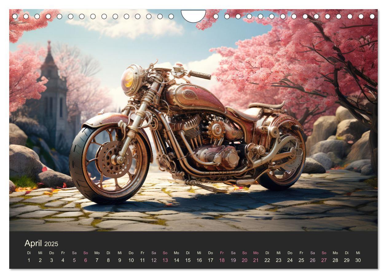 Bild: 9783435013180 | Steampunk Motorräder (Wandkalender 2025 DIN A4 quer), CALVENDO...