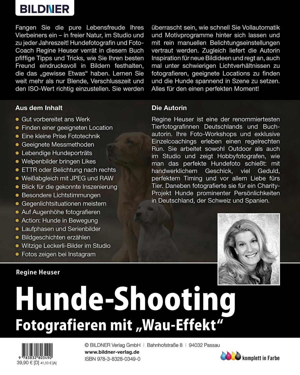 Rückseite: 9783832803490 | Hunde-Shooting - Fotografieren mit "Wau-Effekt" | Regine Heuser | Buch