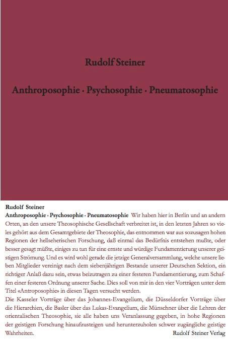 Cover: 9783727411526 | Anthroposophie - Psychosophie - Pneumatosophie | Rudolf Steiner | Buch