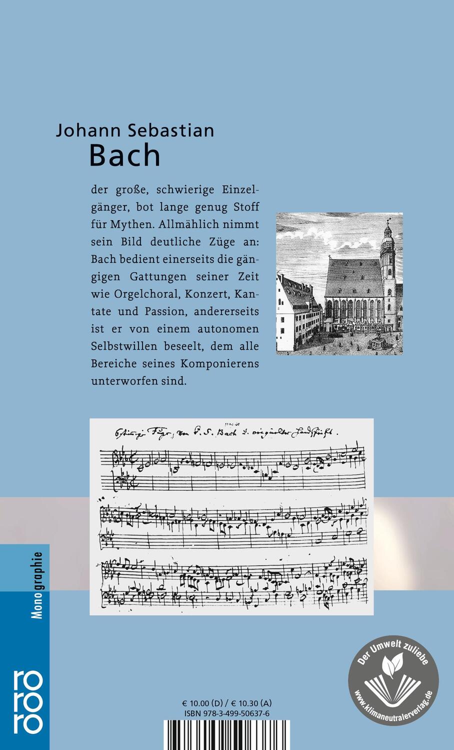 Rückseite: 9783499506376 | Johann Sebastian Bach | Mit Selbstzeugnissen und Bilddokumenten | Geck