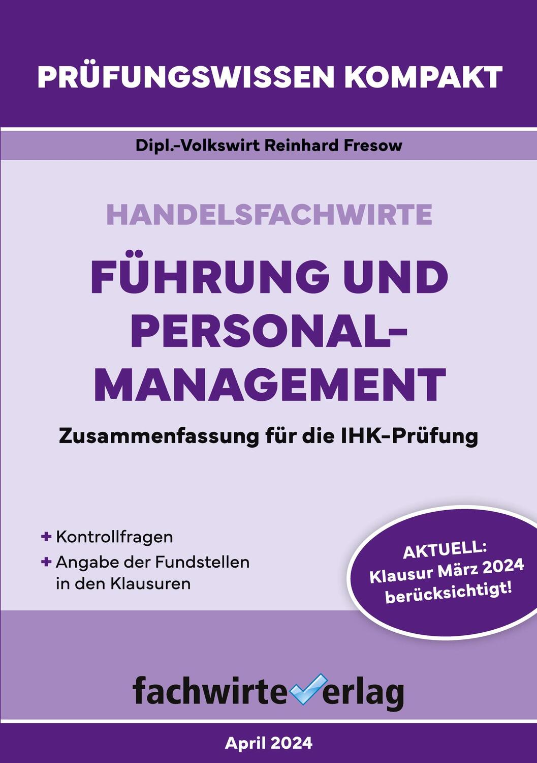 Cover: 9783958874220 | Handelsfachwirte: Führung und Personalmanagement | Reinhard Fresow