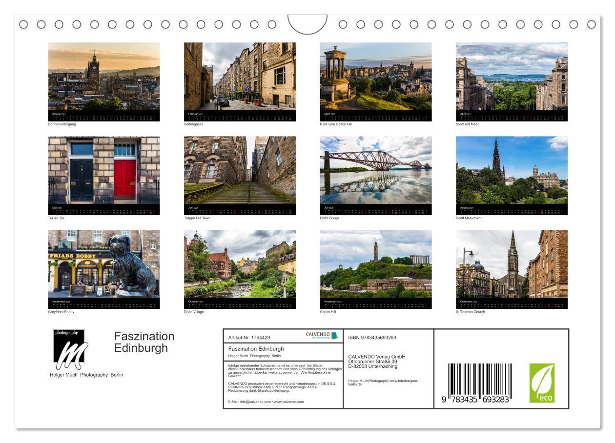 Bild: 9783435693283 | Faszination Edinburgh (Wandkalender 2025 DIN A4 quer), CALVENDO...