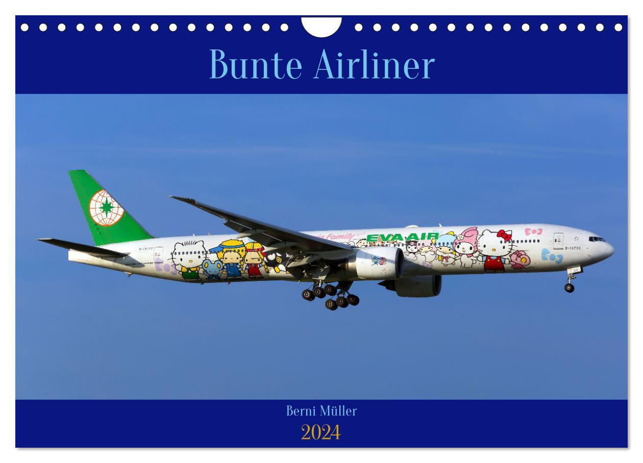 Cover: 9783675907355 | Bunte Airliner (Wandkalender 2024 DIN A4 quer), CALVENDO...