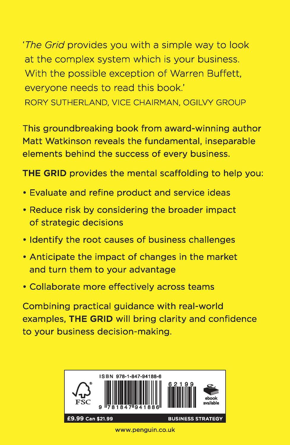 Rückseite: 9781847941886 | The Grid | The Master Model Behind Business Success | Matt Watkinson