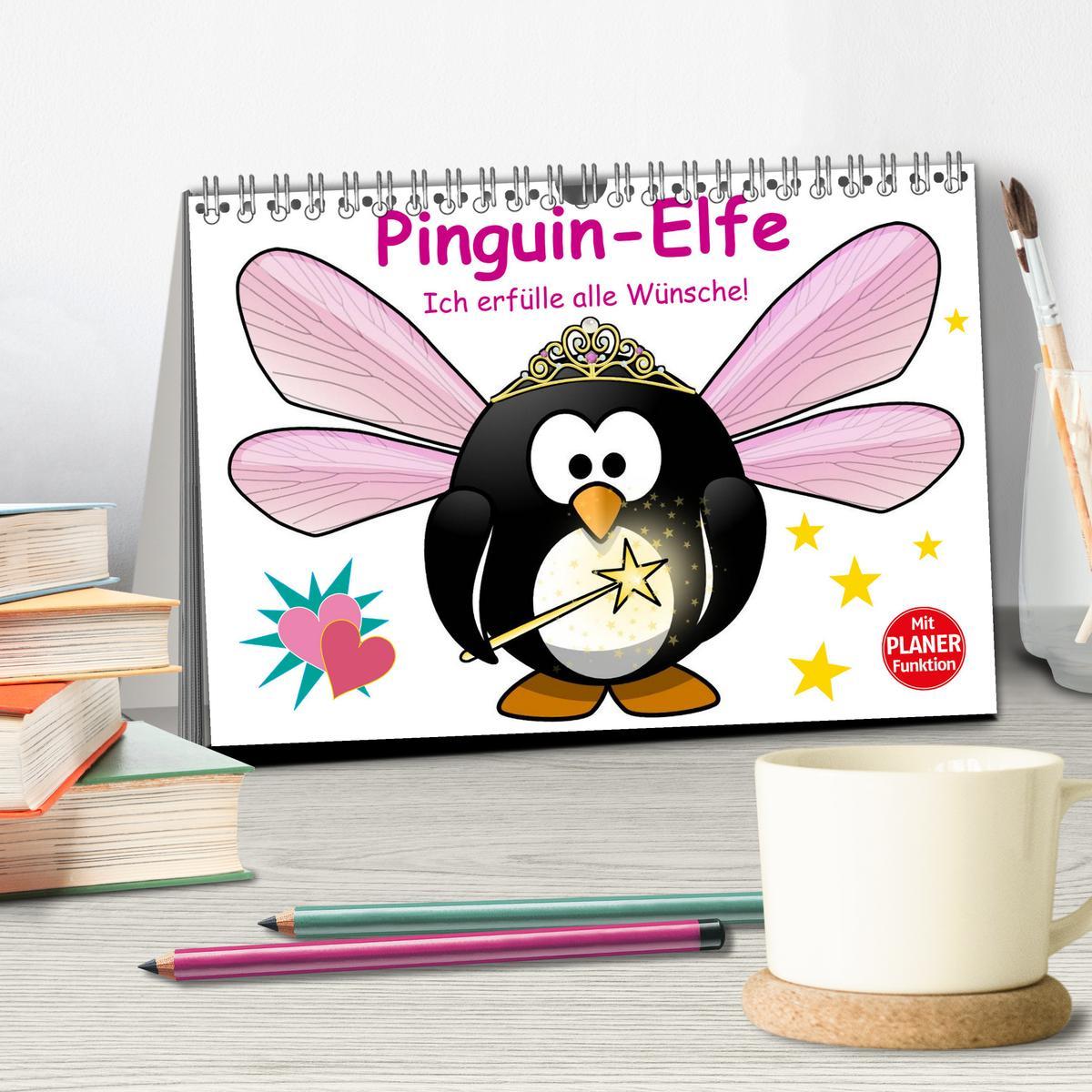 Bild: 9783435524136 | Pinguin-Elfe (Tischkalender 2025 DIN A5 quer), CALVENDO Monatskalender