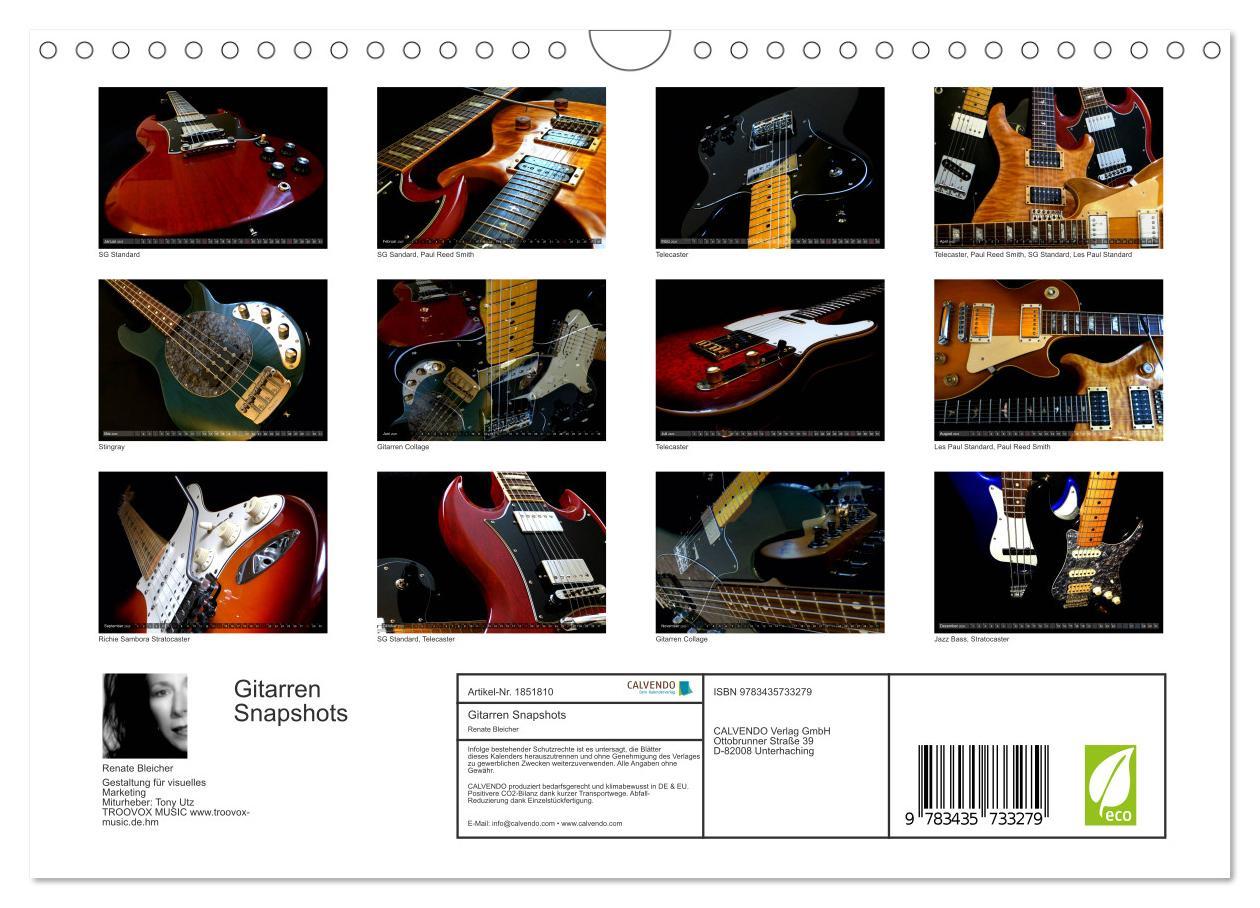 Bild: 9783435733279 | Gitarren Snapshots (Wandkalender 2025 DIN A4 quer), CALVENDO...