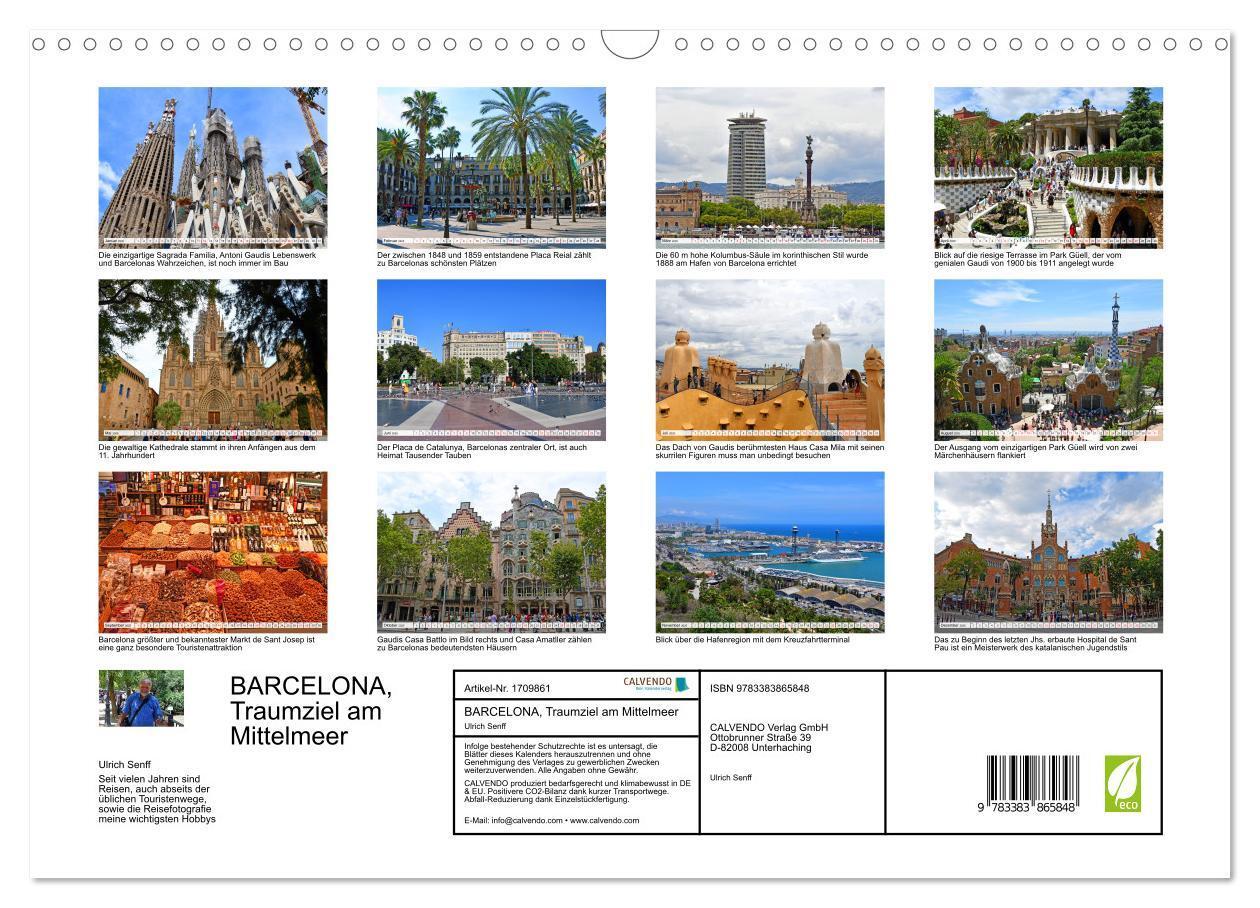 Bild: 9783383865848 | BARCELONA, Traumziel am Mittelmeer (Wandkalender 2025 DIN A3 quer),...