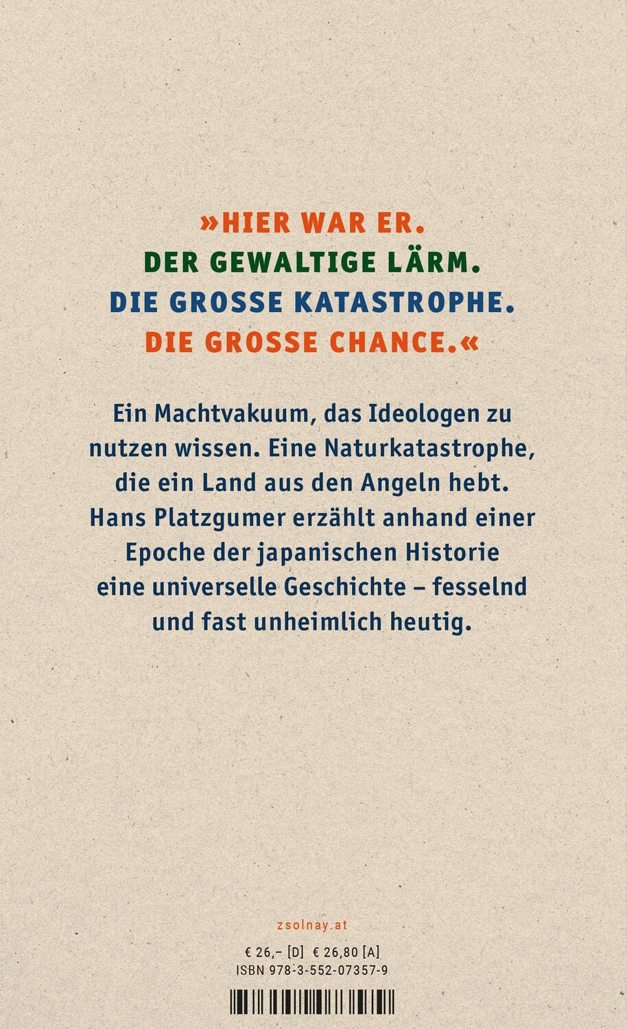 Bild: 9783552073579 | Großes Spiel | Roman | Hans Platzgumer | Buch | 336 S. | Deutsch