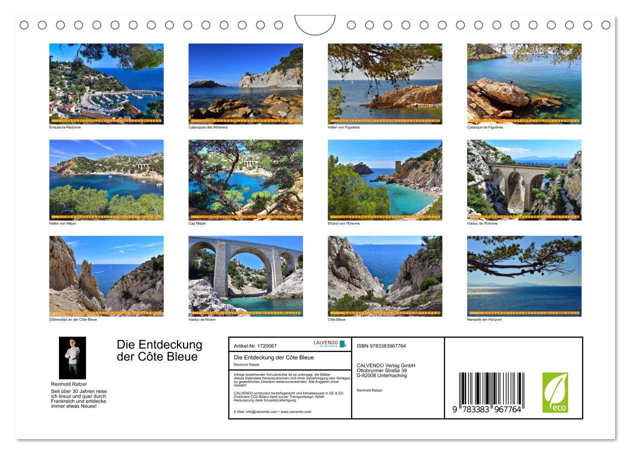 Bild: 9783383967764 | Die Entdeckung der Côte Bleue (Wandkalender 2025 DIN A4 quer),...