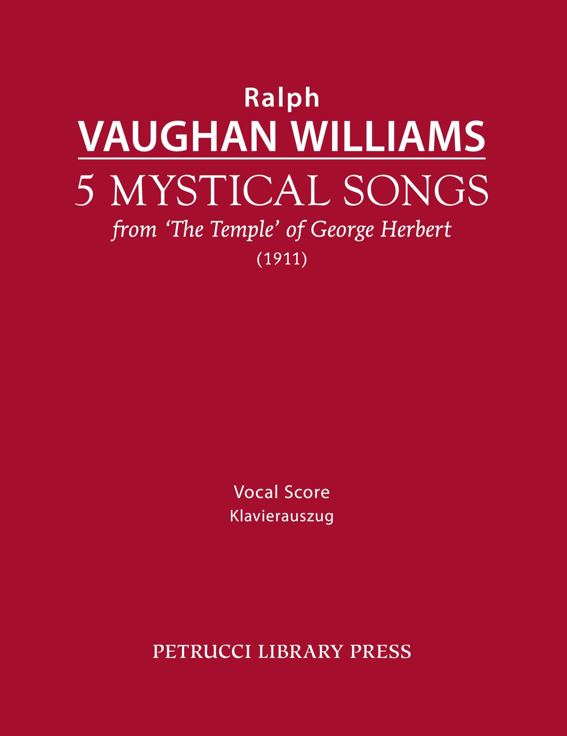 Cover: 9781608741670 | 5 Mystical Songs | Vocal score | Ralph Vaughan Williams | Taschenbuch