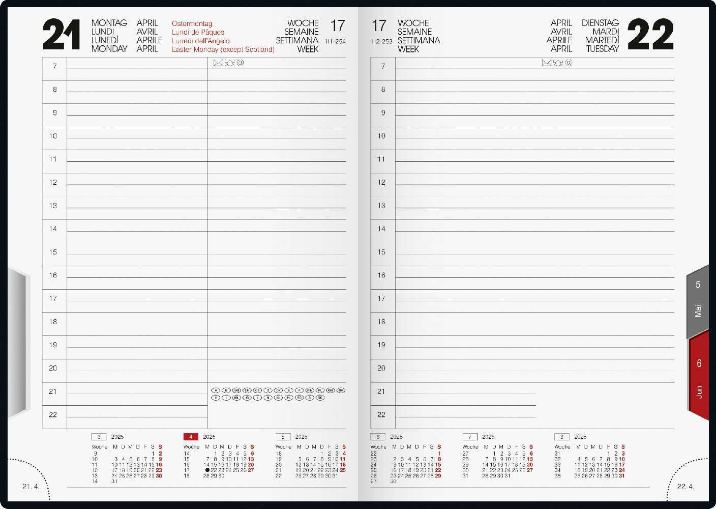 Bild: 4003273785687 | Buchkalender Modell ROMA 1 (2025) | 1 Seite = 1 Tag, A5 | Kalender