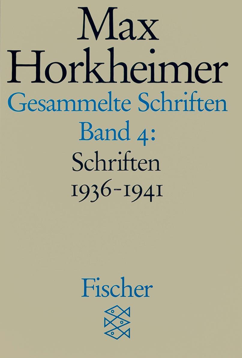 Cover: 9783596273782 | Gesammelte Schriften in 19 Bänden | Band 4: Schriften 1936-1941 | Buch