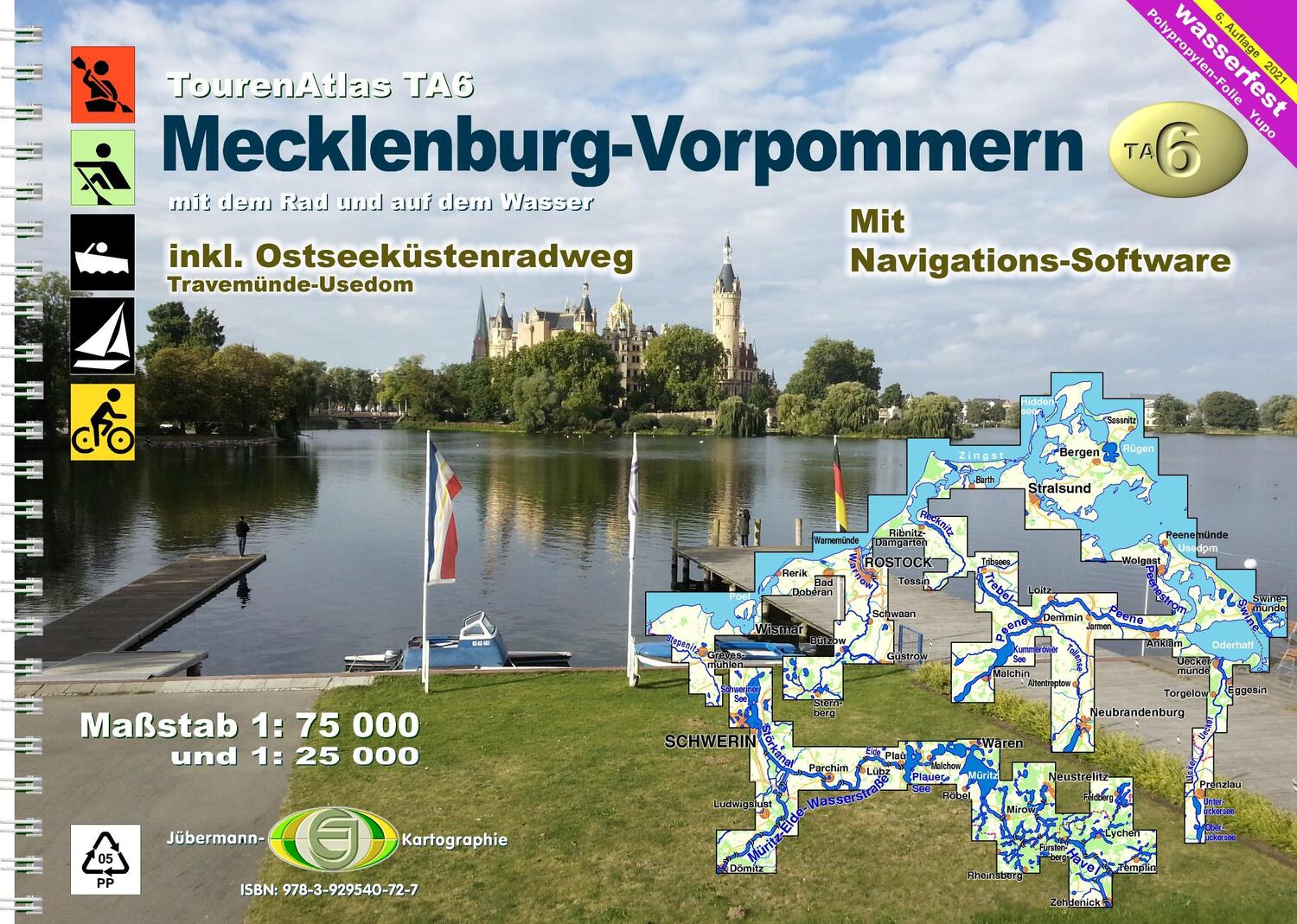 Cover: 9783929540727 | TourenAtlas Wasserwandern / TA6 Mecklenburg-Vorpommern | Jübermann