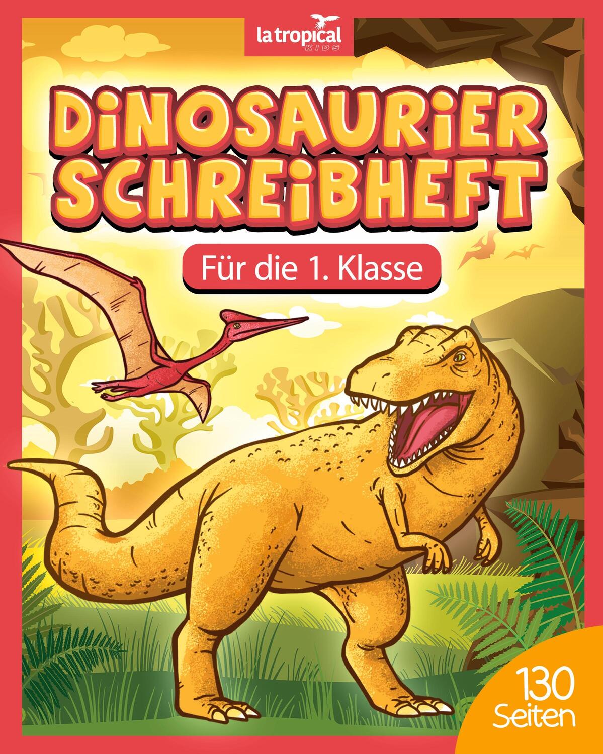Cover: 9783969080238 | Dinosaurier Schreibheft für die 1. Klasse | David Ludwig | Taschenbuch