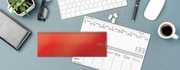 Bild: 9783731878711 | Tischquerkalender Classic Colourlux rot 2025 | Verlag Korsch | 64 S.