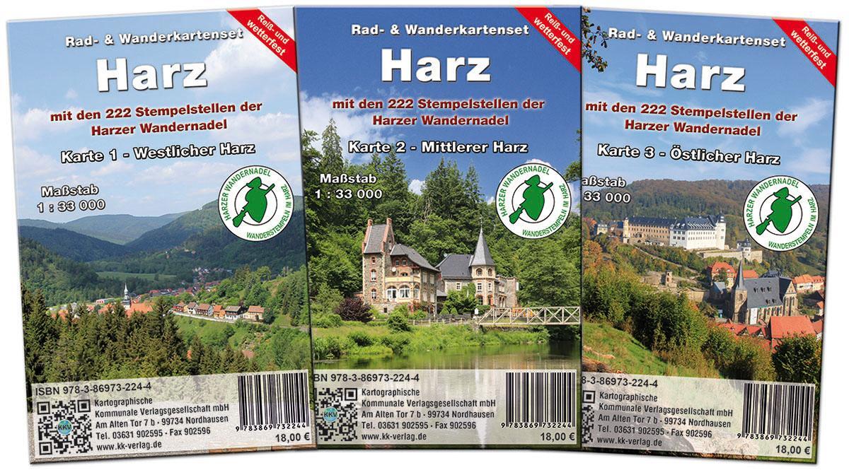 Cover: 9783869732244 | Kartenset Harz | 3-teiliges wetterfestes Kartenset vom gesamten Harz