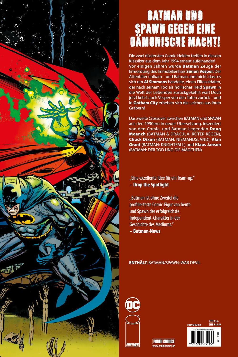 Rückseite: 9783741635151 | Batman/Spawn: Dämonenfluch | Doug Moench (u. a.) | Buch | 60 S. | 2023