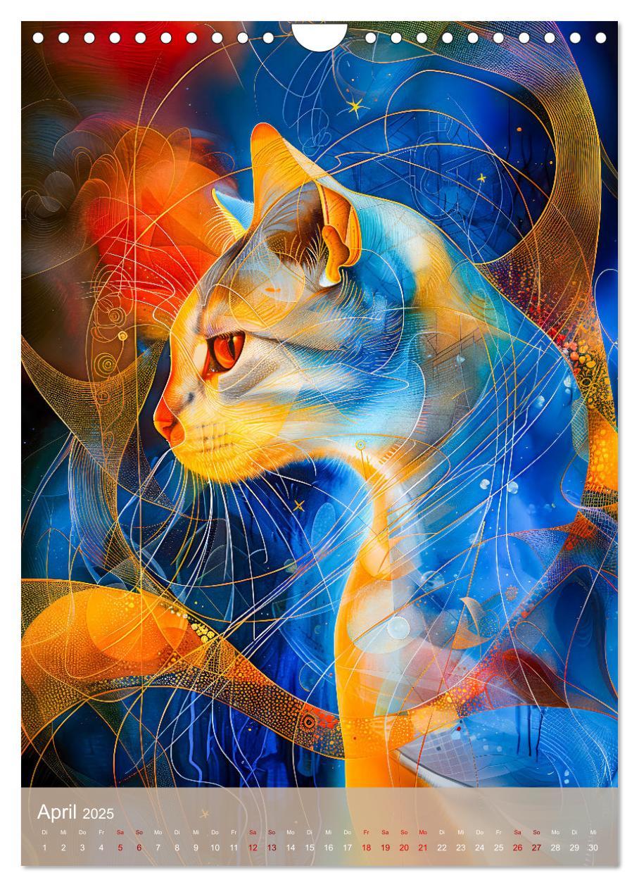 Bild: 9783457172100 | Astrale Katzen - Abstrakte Kunst für Katzenliebhaber (Wandkalender...