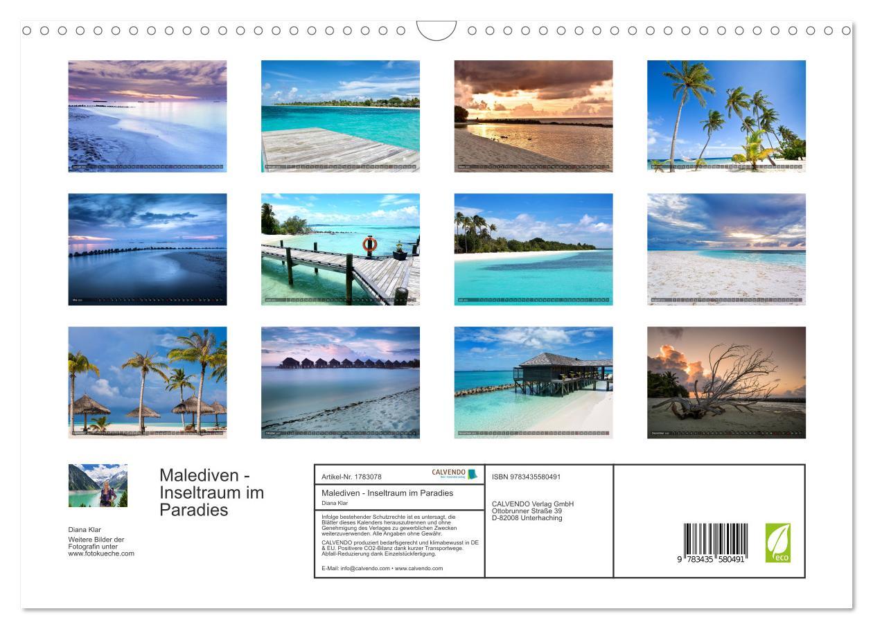 Bild: 9783435580491 | Malediven - Inseltraum im Paradies (Wandkalender 2025 DIN A3 quer),...