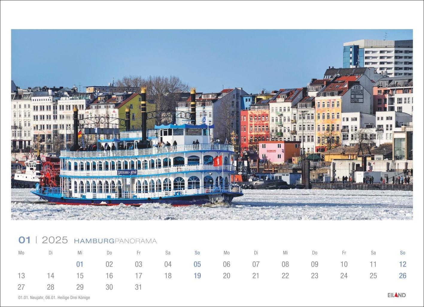 Bild: 9783964023391 | Hamburg Panorama Postkartenkalender 2025 | Eiland | Kalender | 13 S.