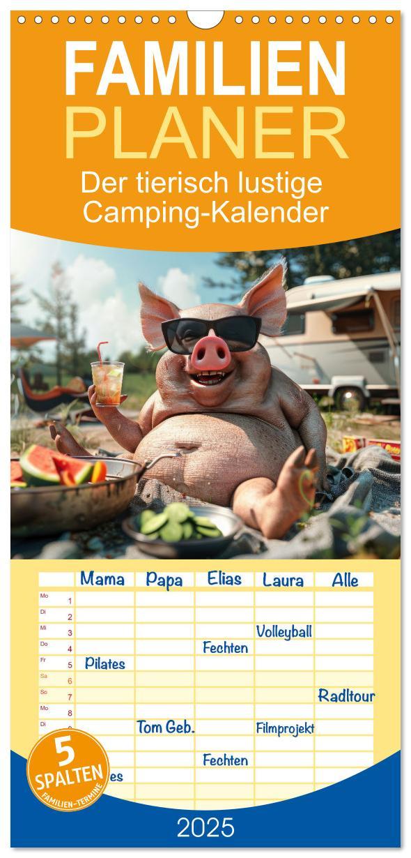 Cover: 9783457192740 | Familienplaner 2025 - Der tierisch lustige Camping-Kalender mit 5...