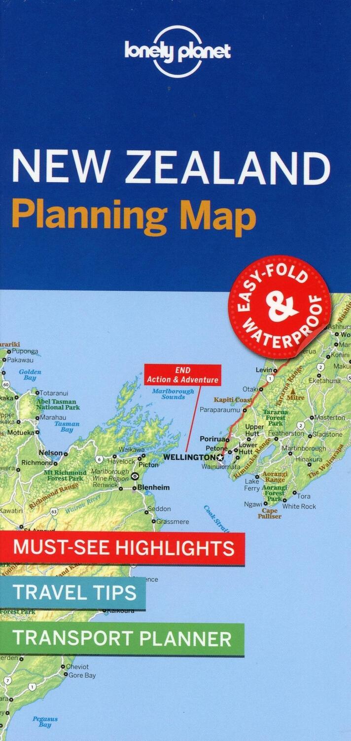 Cover: 9781786579041 | Lonely Planet New Zealand Planning Map | Lonely Planet | (Land-)Karte