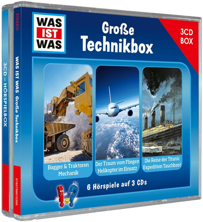 Cover: 9783788670368 | WAS IST WAS 3-CD Hörspielbox. Große Technikbox | Audio-CD | 234 Min.