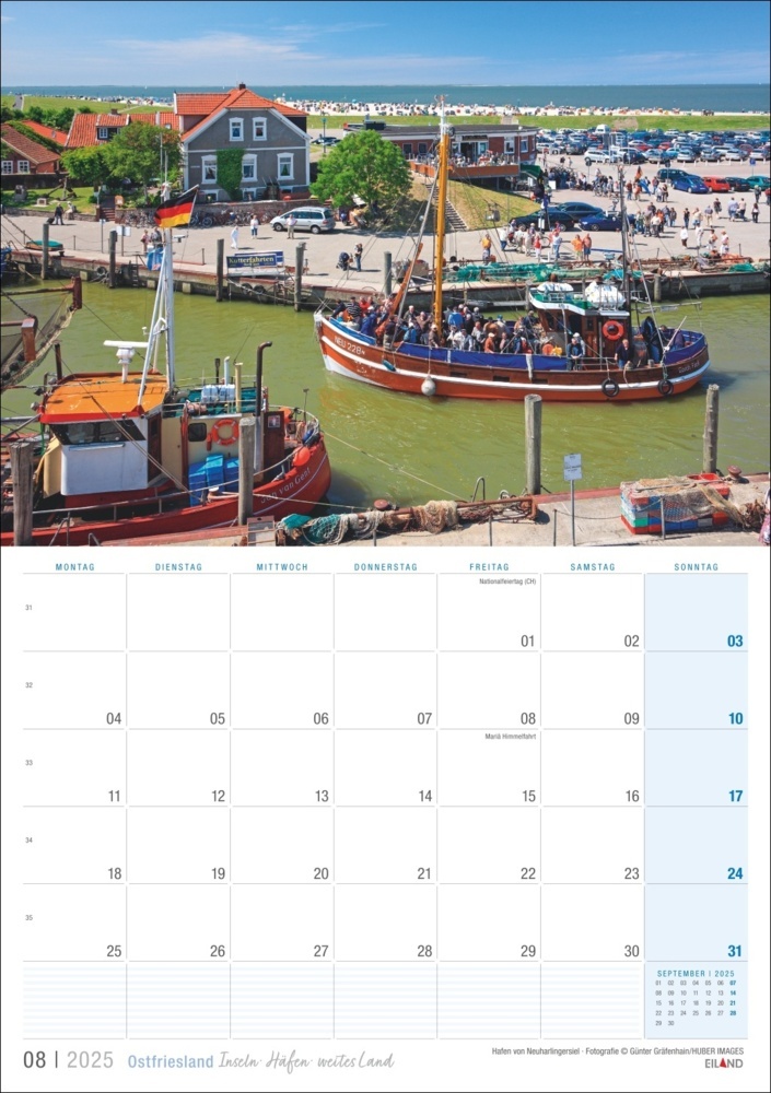 Bild: 9783964023469 | Ostfriesland Kalender 2025 - Inseln · Häfen · weites Land | Kalender