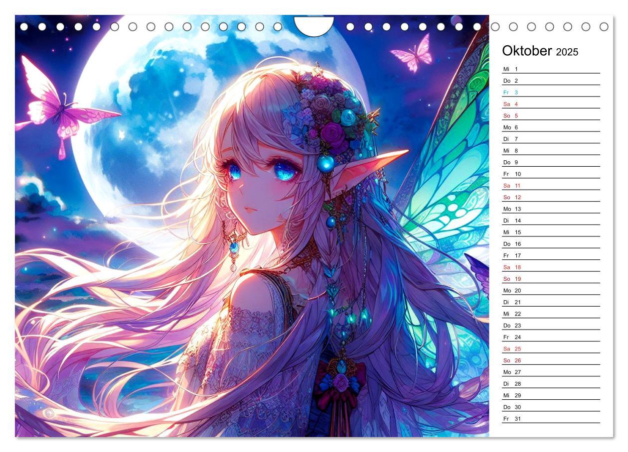 Bild: 9783435504558 | Bezaubernde Manga Elfen (Wandkalender 2025 DIN A4 quer), CALVENDO...