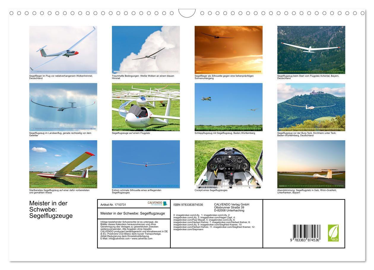 Bild: 9783383874536 | Meister in der Schwebe: Segelflugzeuge (Wandkalender 2025 DIN A3...