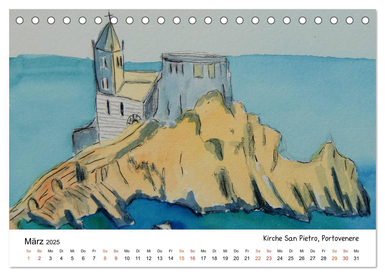 Bild: 9783435555611 | Cinque Terre und Meer in Aquarell und Acryl (Tischkalender 2025 DIN...