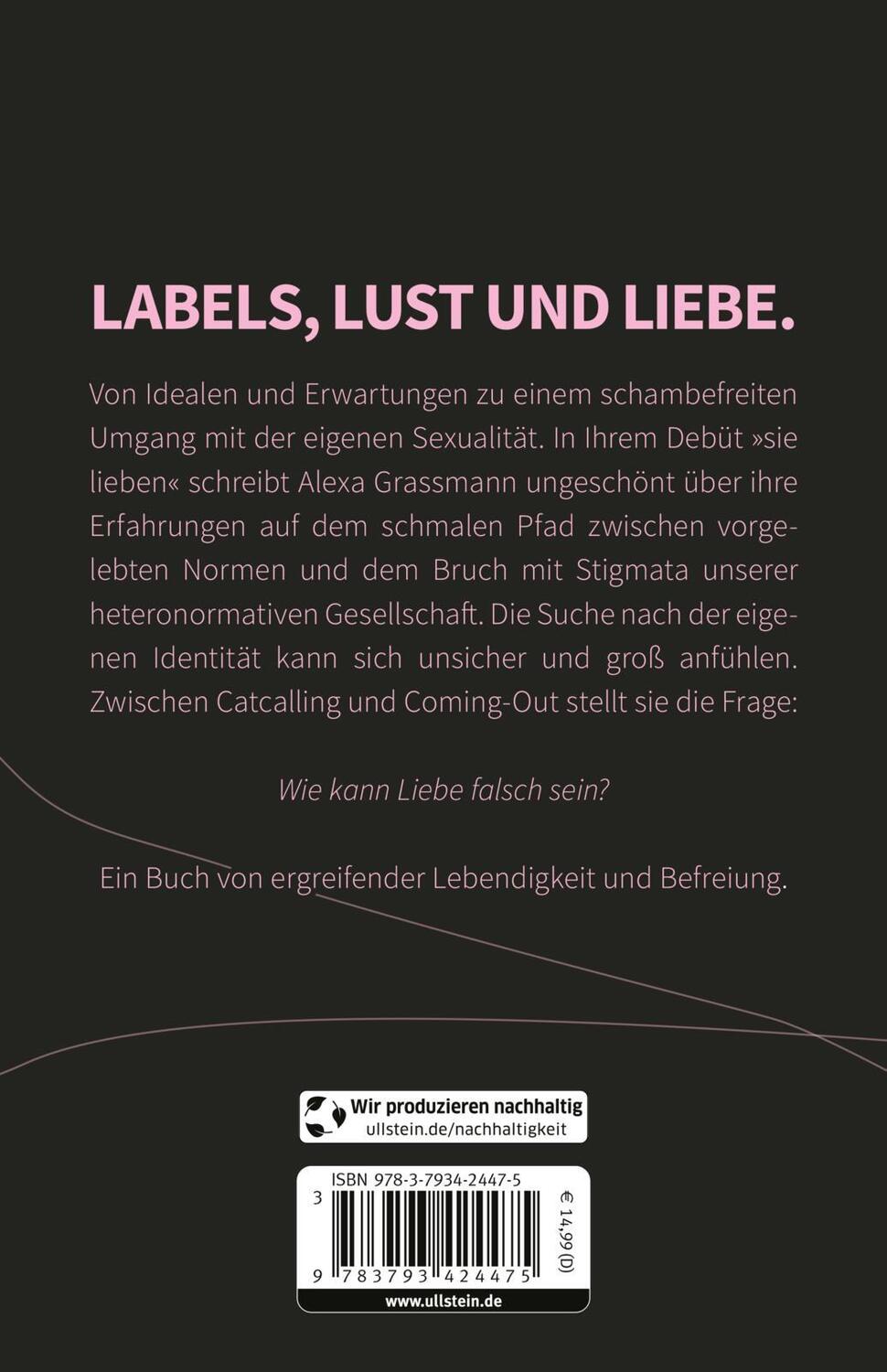 Rückseite: 9783793424475 | sie lieben | Alexa Grassmann | Taschenbuch | 144 S. | Deutsch | 2023