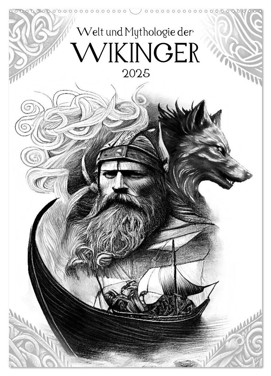 Cover: 9783435882489 | Welt und Mythologie der Wikinger (Wandkalender 2025 DIN A2 hoch),...