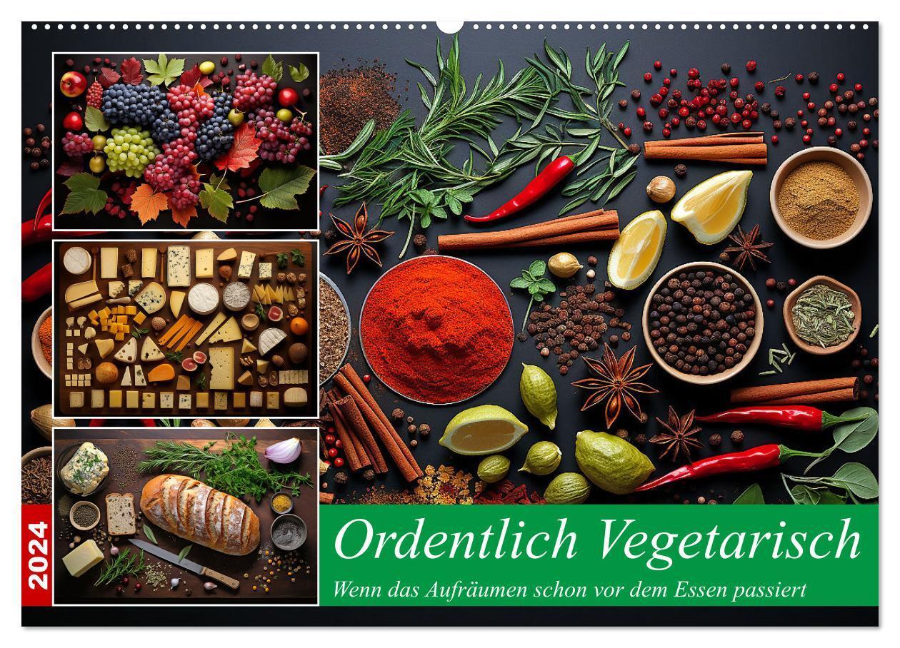 Cover: 9783383678769 | Ordentlich Vegetarisch (Wandkalender 2024 DIN A2 quer), CALVENDO...